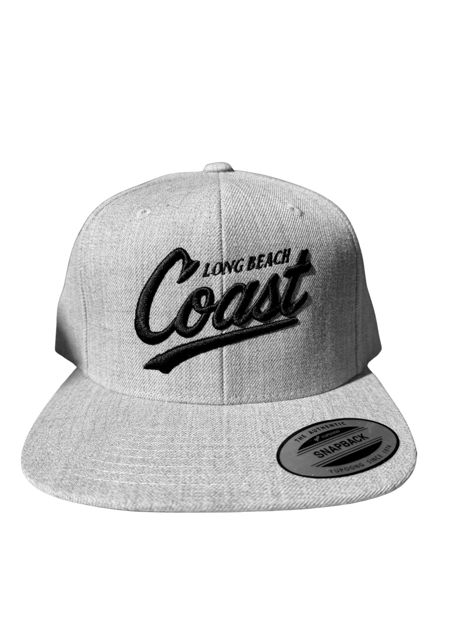 Coast Script Heather Grey Snapback Hat
