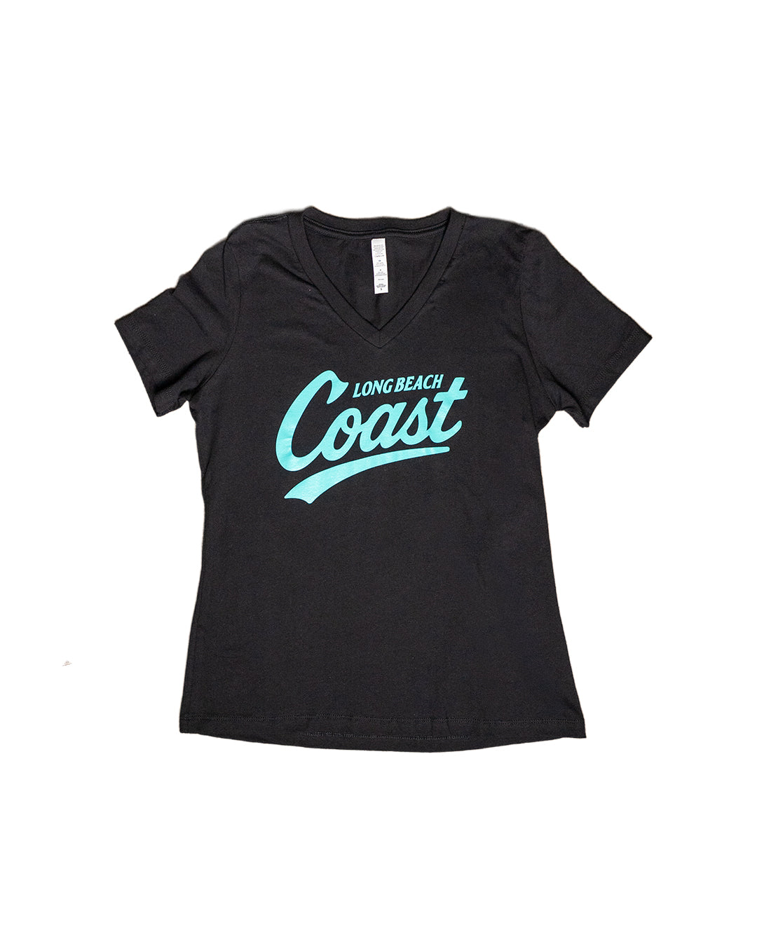 Long Beach Coast Logo Women's Black V-Neck T-Shirt